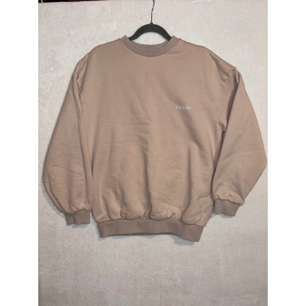 House of CB TOMMY Stone Oversized Crewneck Sweatshirt Small Embroidered Logo